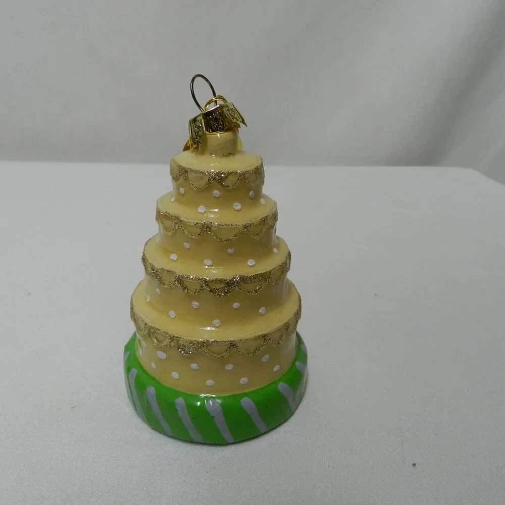 Coton Colors Happy Everything Just Married Wedding Christmas Tree Ornament glass